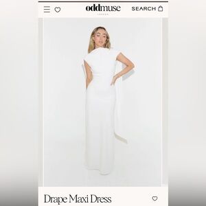 SOLD ON ANOTHER PLATFORM — Odd Muse London Drape Maxi Dress - White